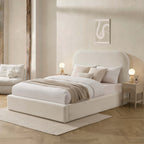 Lit coffre ottoman Aintree - Crème Teddy