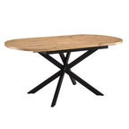 Table de salle à manger ovale extensible Brooke (4 à 8 couverts) - Bois/Noir