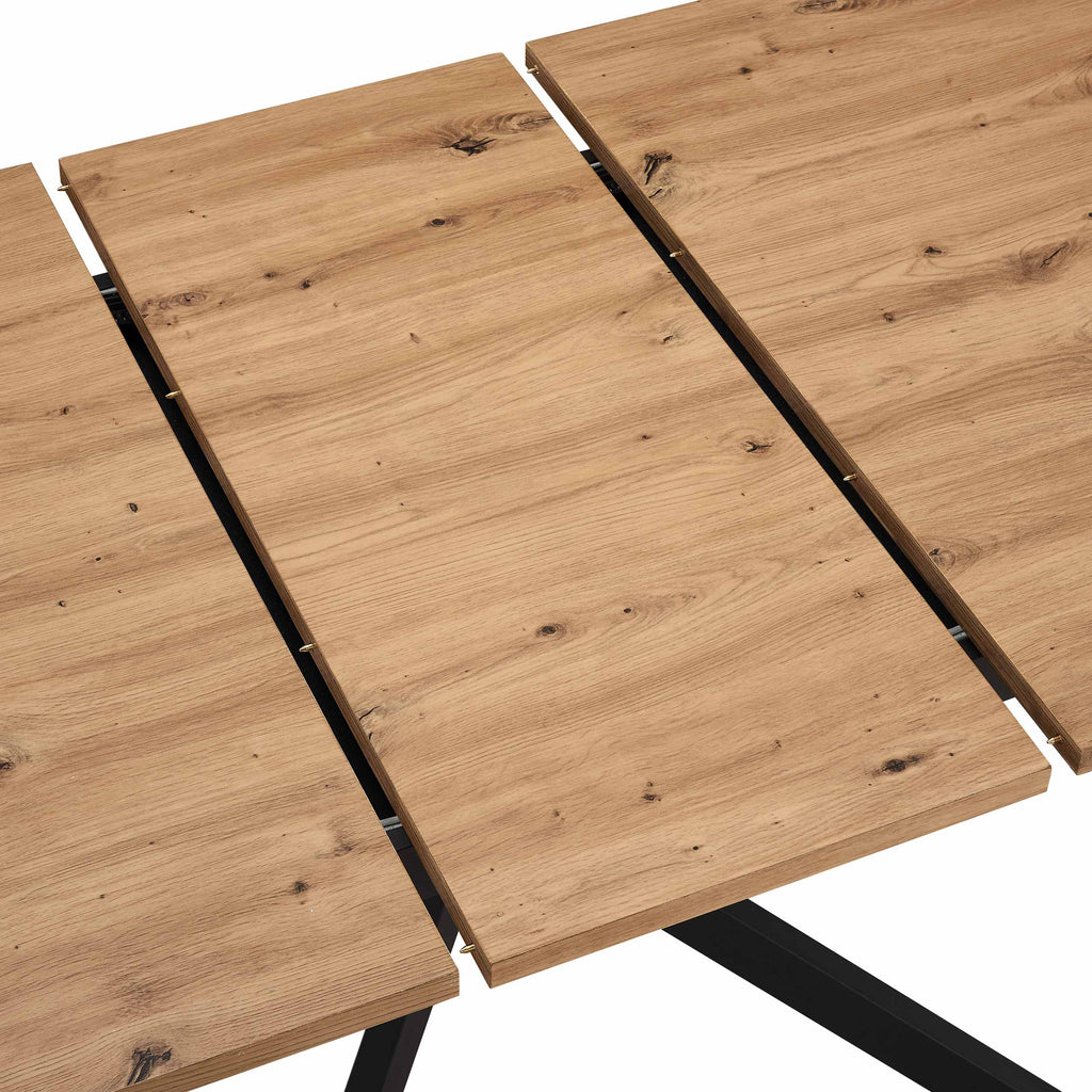 Table de salle à manger ovale extensible Brooke (4 à 8 couverts) - Bois/Noir