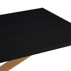 Table de salle à manger rectangulaire Brooke pour 4 à 6 personnes - Noir/Bois