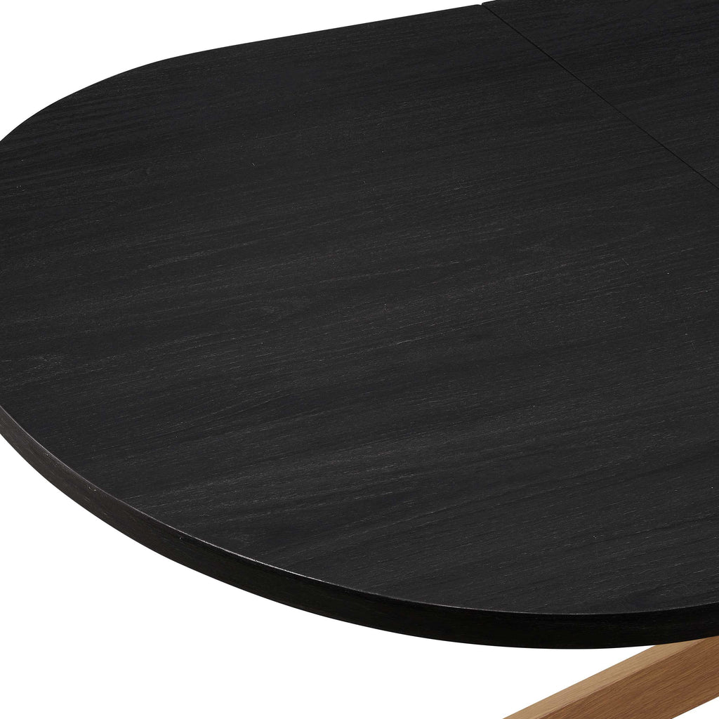 Table de salle à manger ovale extensible Brooke 4-8 places - Noir/Bois