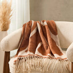 Plaid à motifs floraux abstraits - Orange brûlé