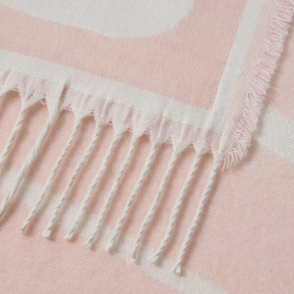 Plaid de canapé à motif floral abstrait - Rose sable