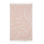 Plaid de canapé à motif floral abstrait - Rose sable