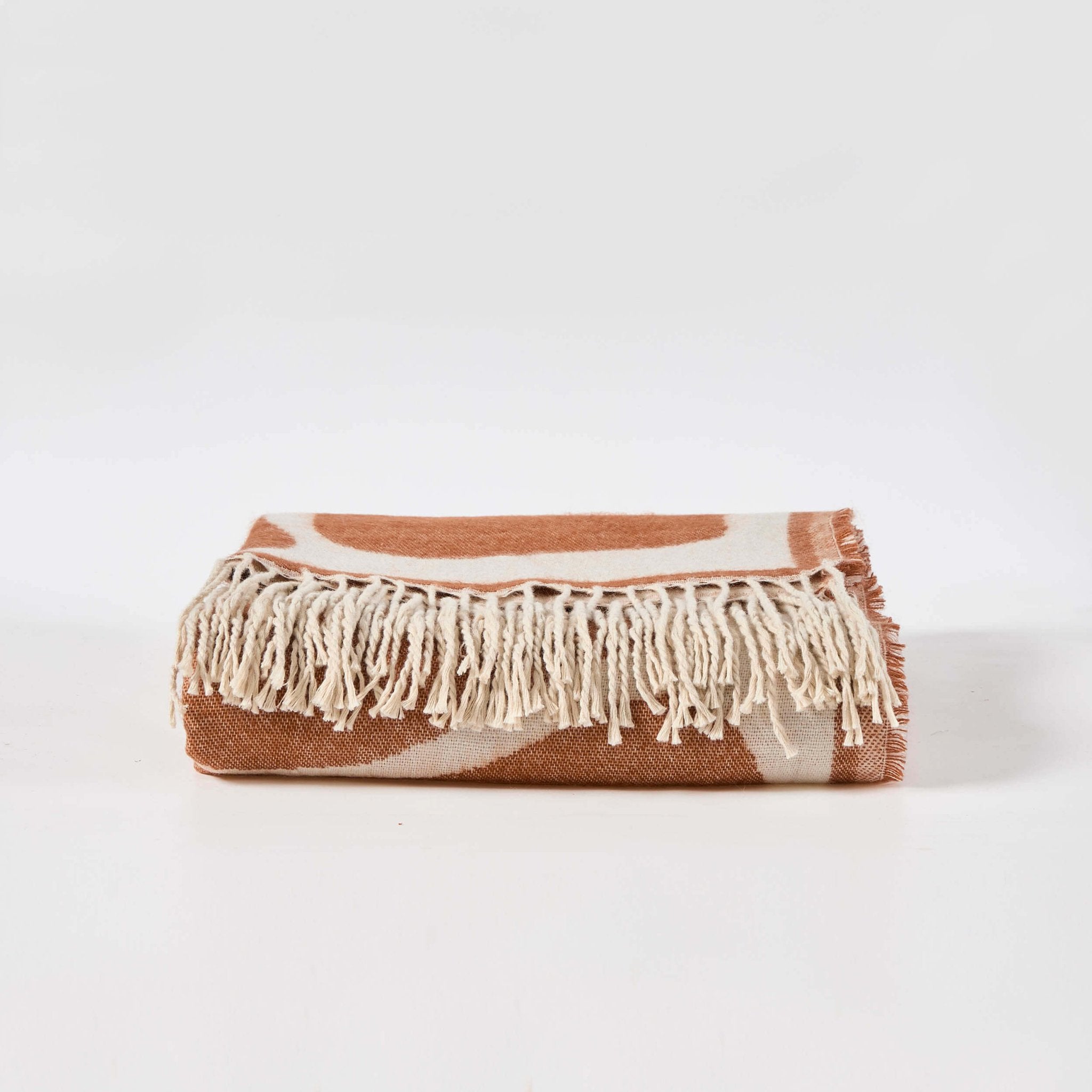 Plaid à motifs floraux abstraits - Orange brûlé