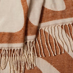 Plaid à motifs floraux abstraits - Orange brûlé