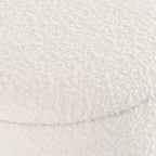 Tabouret de rangement Adelaide à base dorée bouclée - Blanc cassé