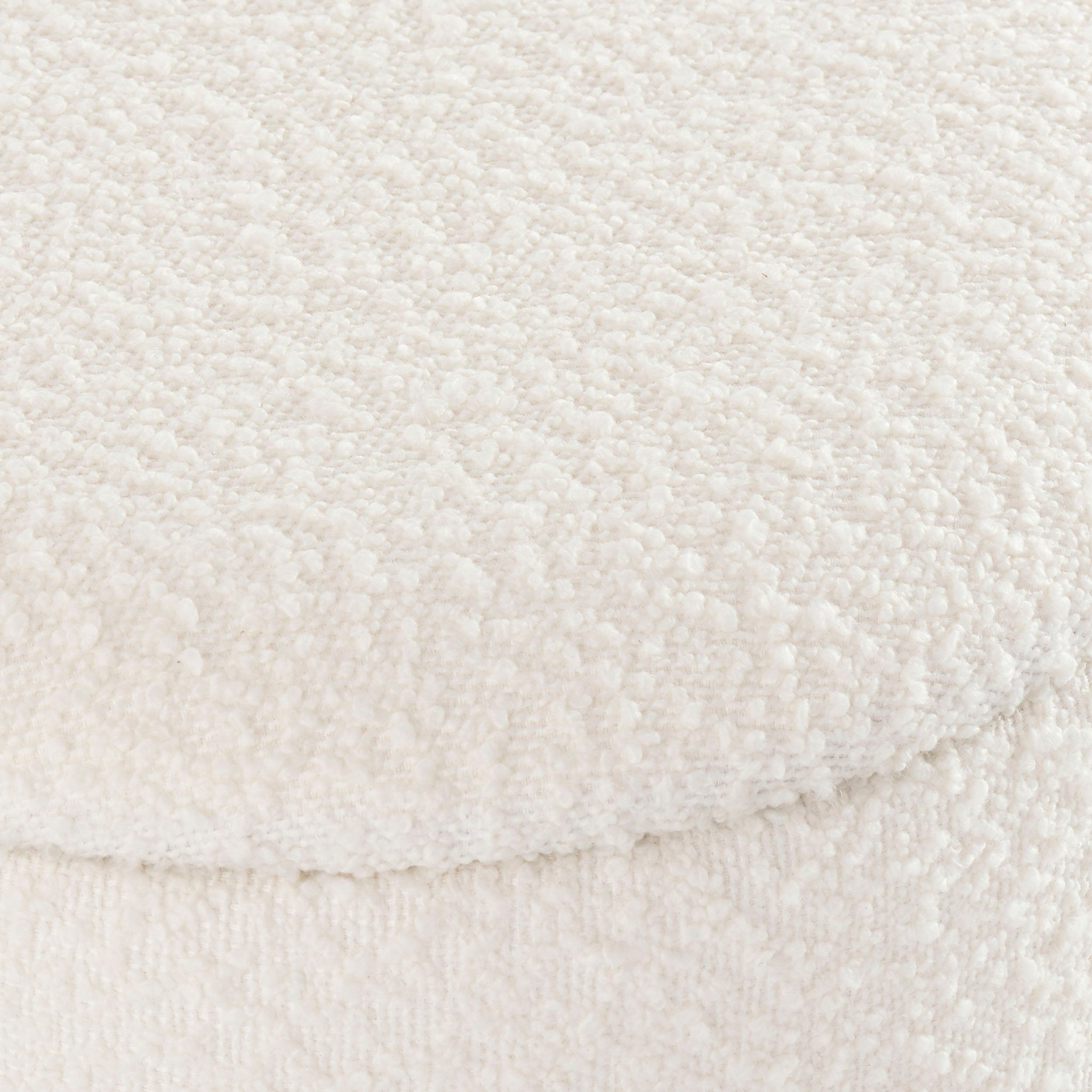 Tabouret de rangement Adelaide à base dorée bouclée - Blanc cassé