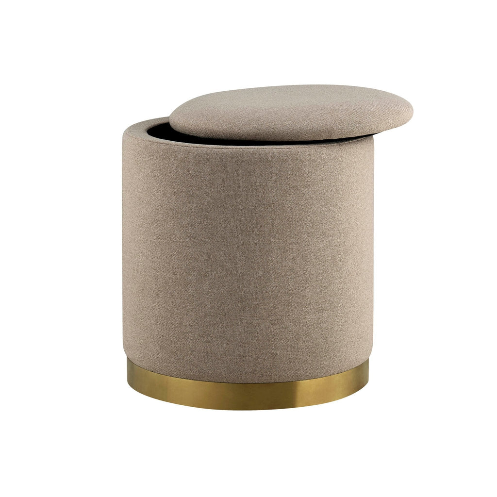 Tabouret de rangement Adelaide Gold Base - Avoine