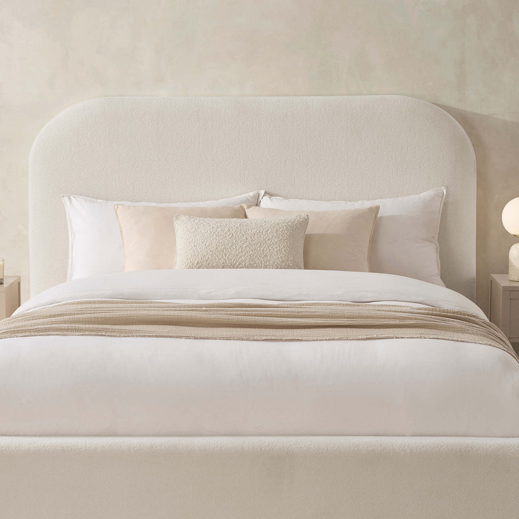 Lit coffre ottoman Aintree - Crème Teddy