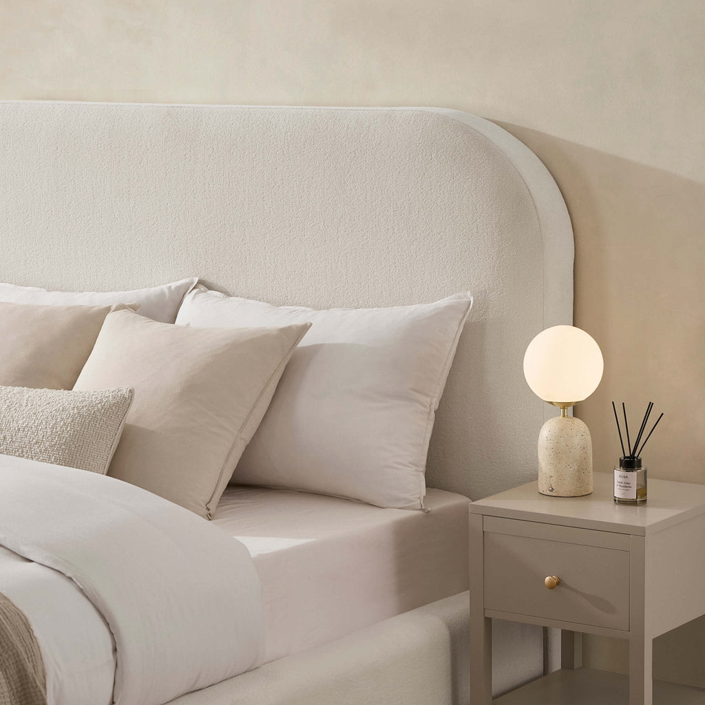 Lit coffre ottoman Aintree - Crème Teddy