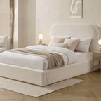 Lit coffre ottoman Aintree - Crème Teddy
