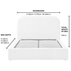 Lit coffre ottoman Aintree - Crème Teddy