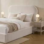Lit coffre ottoman Aintree - Crème Teddy