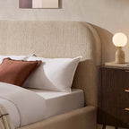 Lit coffre ottoman Aintree - Texture avoine