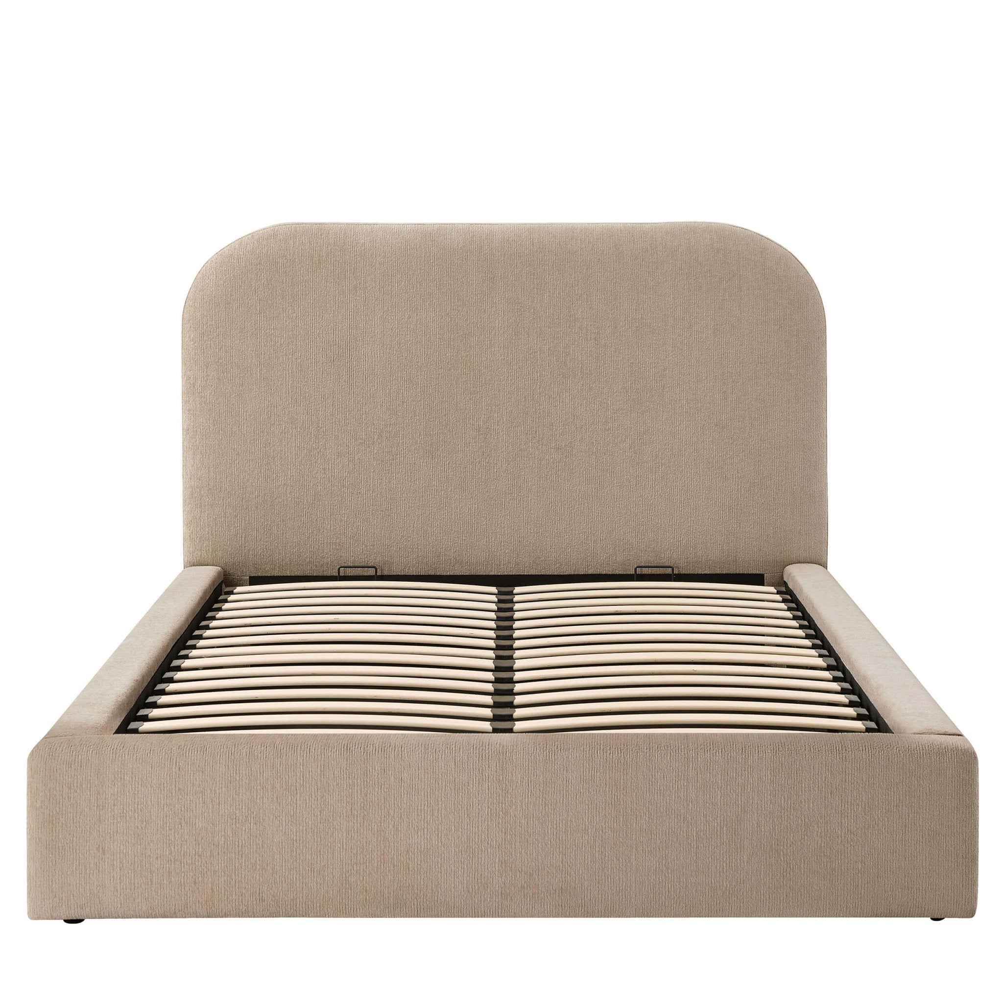 Lit coffre ottoman Aintree - Texture avoine