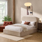 Lit coffre ottoman Aintree - Texture avoine