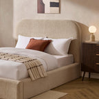 Lit coffre ottoman Aintree - Texture avoine