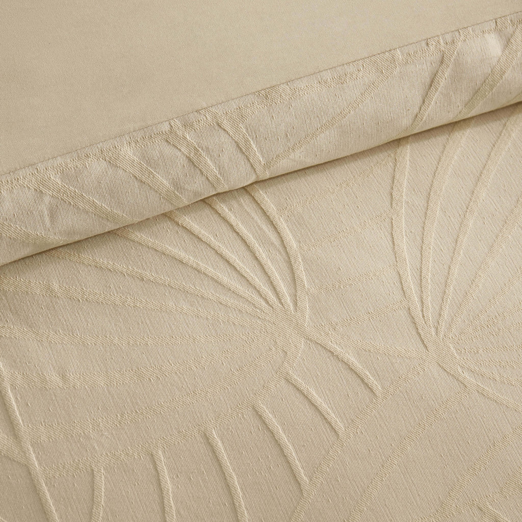 Parure de lit Alanna aspect lin jacquard 100 % coton - Naturel