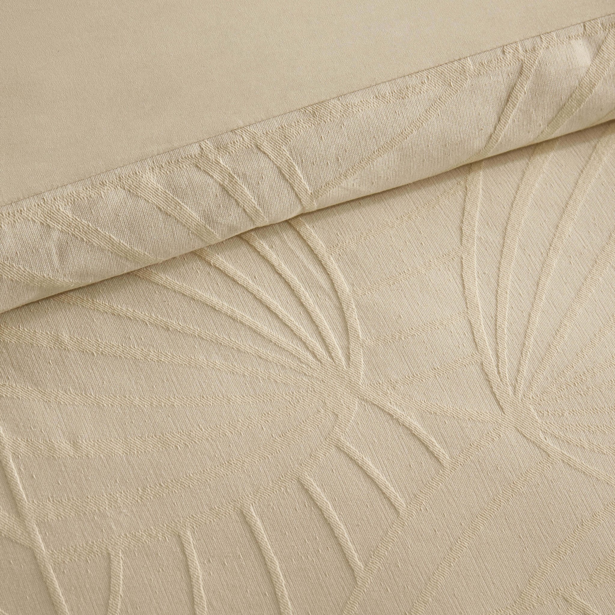 Parure de lit Alanna aspect lin jacquard 100 % coton - Naturel