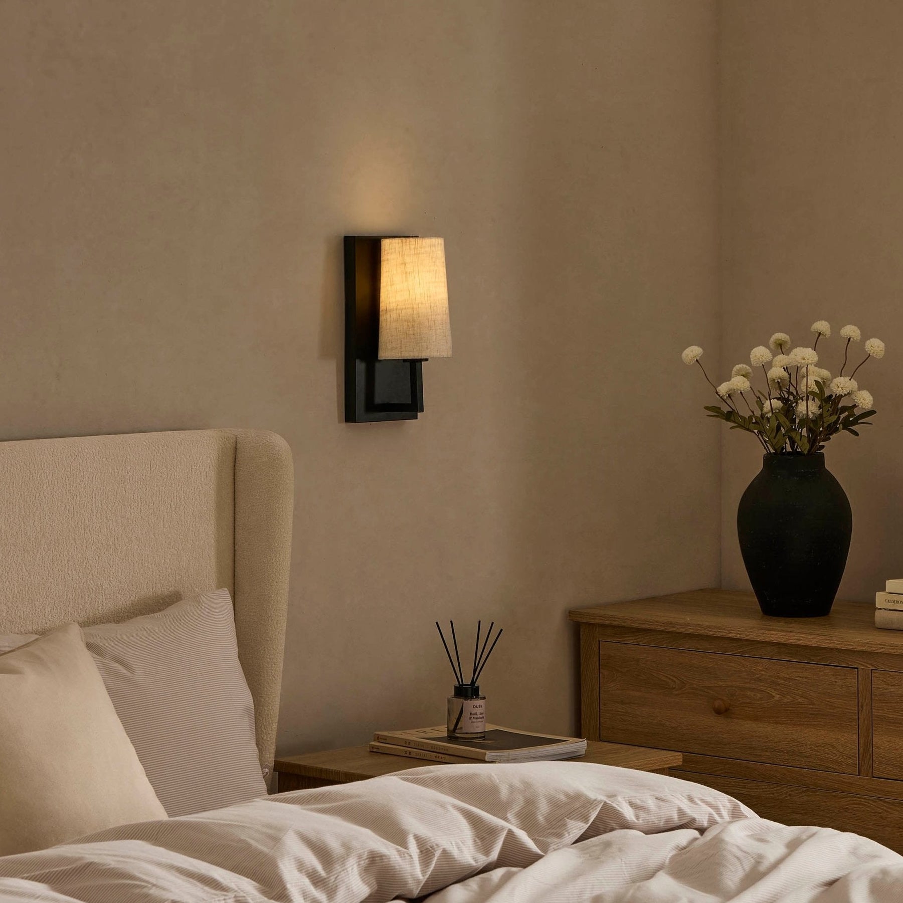 Applique murale rechargeable LED Alban - Noire