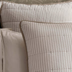 Housse de coussin Albi Stripe en seersucker - Naturel/Blanc