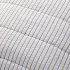 Housse de coussin Albi Stripe en seersucker - Naturel/Blanc