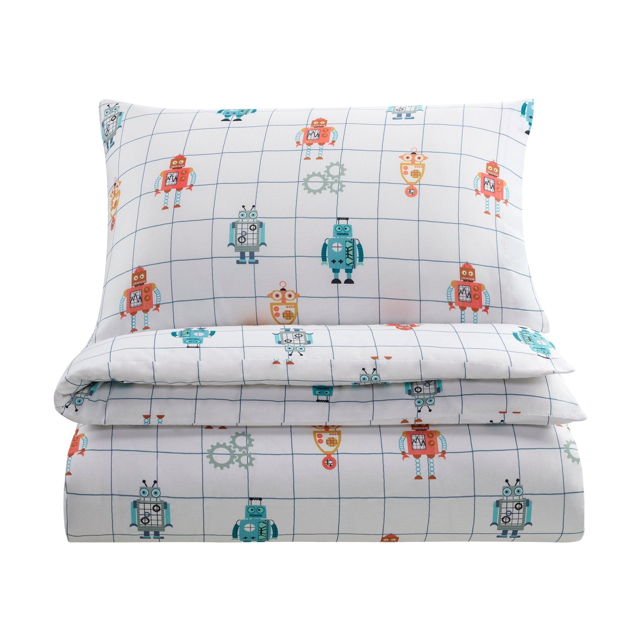 Parure de lit enfant Alfie Robots 100 % coton