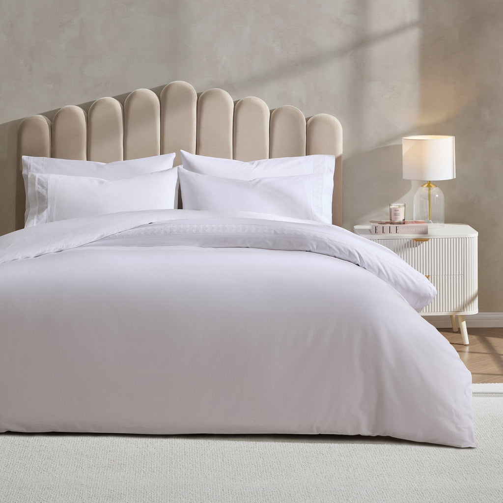 Housse de couette Alma 300 fils/cm² - Satin - Blanc cassé