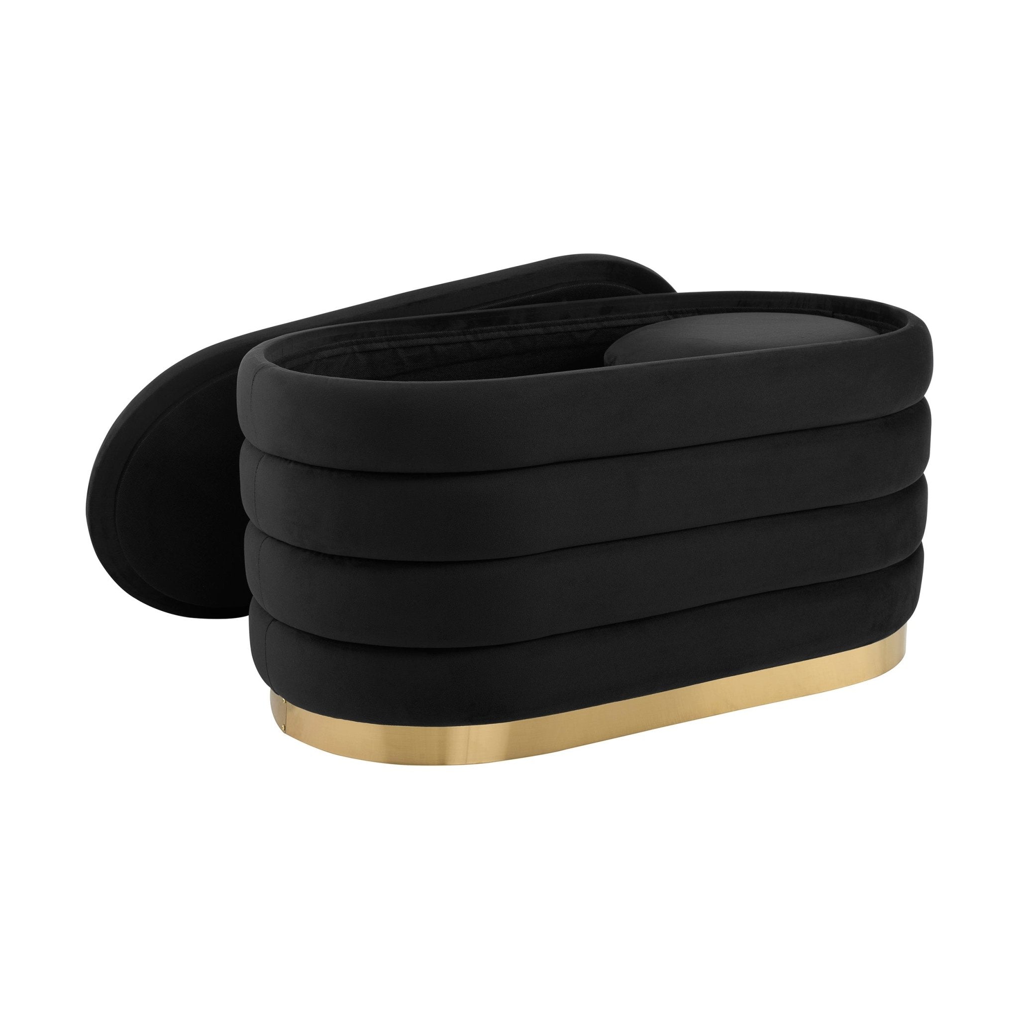 Ensemble pouf et tabouret à panneaux Almondbury - Encre