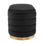 Ensemble pouf et tabouret à panneaux Almondbury - Encre