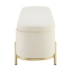 Pouf de rangement à panneaux Altrincham - Écru