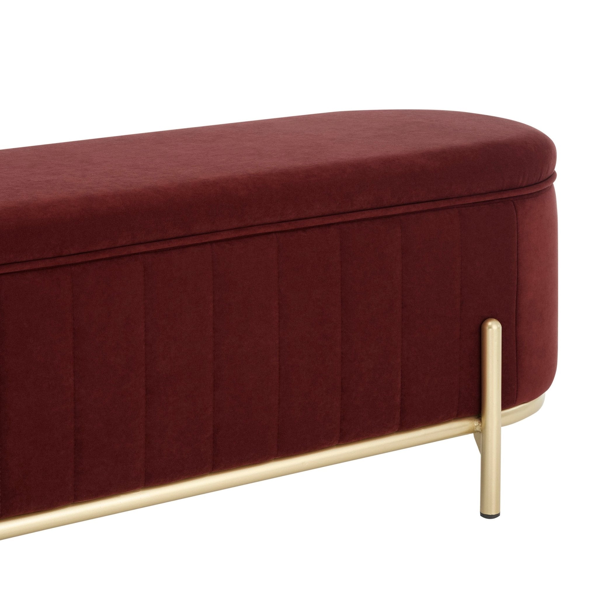 Pouf de rangement à panneaux Altrincham - Rouille