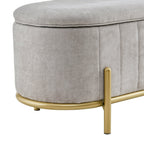 Pouf de rangement Altrincham - Chenille gris clair