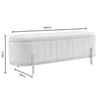 Pouf de rangement à panneaux Altrincham - Écru