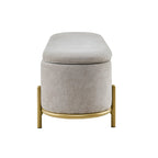 Pouf de rangement Altrincham - Chenille gris clair