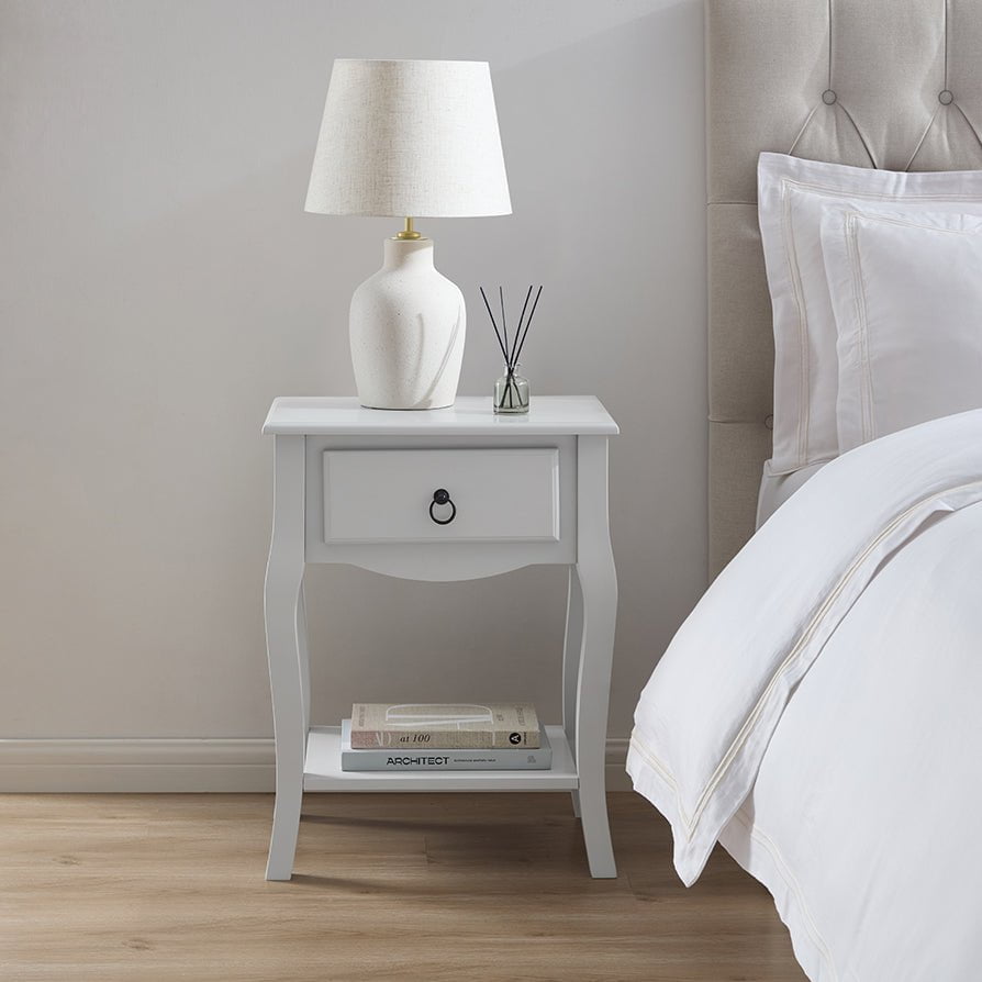 Table de chevet Amélie à 1 tiroir - Gris clair