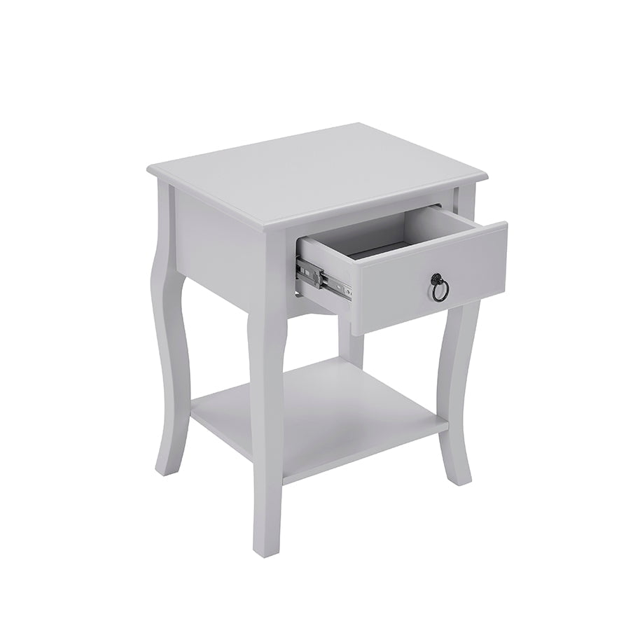 Table de chevet Amélie à 1 tiroir - Gris clair