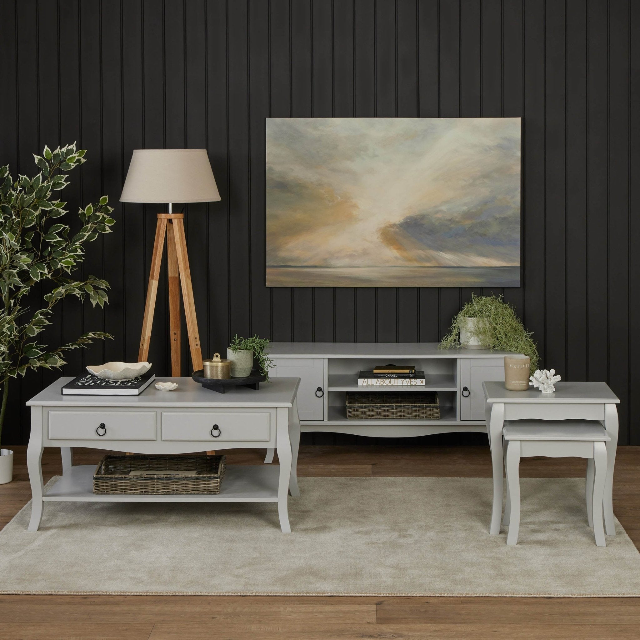 Ensemble de salon 3 pièces Amélie - Gris clair