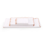 Lot de 4 serviettes Amor à bord festonné - Rose sable