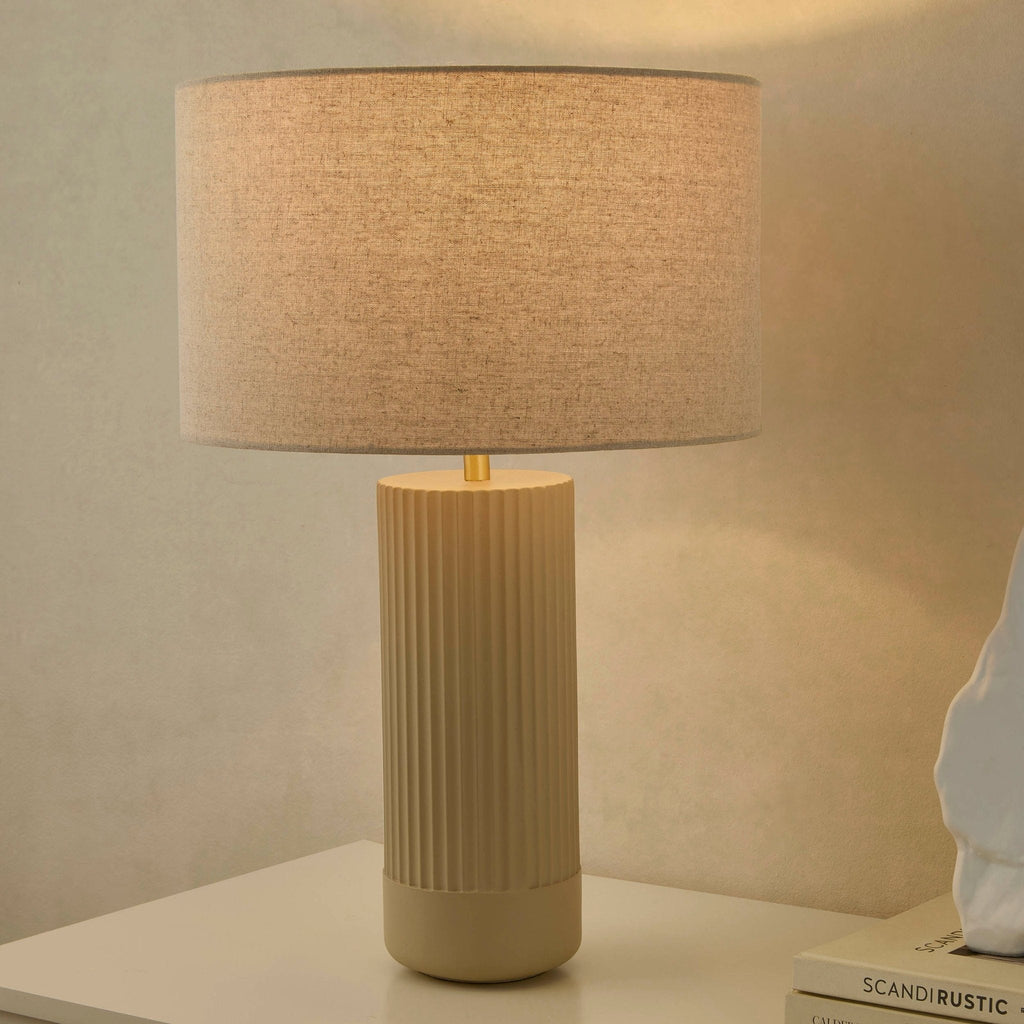 Lampe de table pilier en béton Ande - Naturel