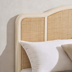Cadre de lit Annecy en rotin - Crème