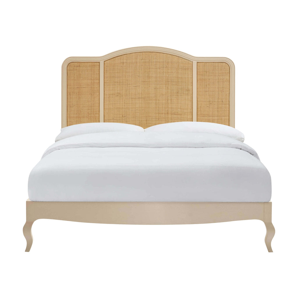 Cadre de lit Annecy en rotin - Crème