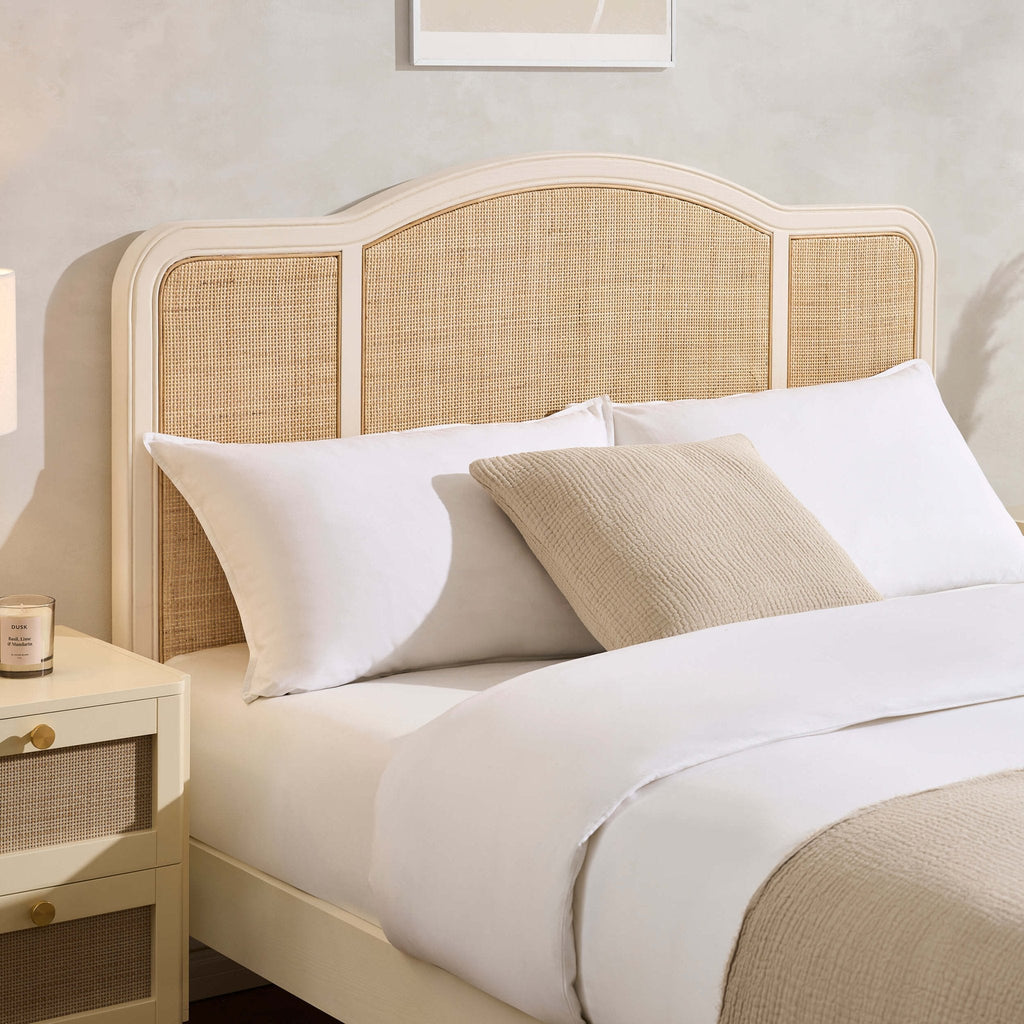 Cadre de lit Annecy en rotin - Crème