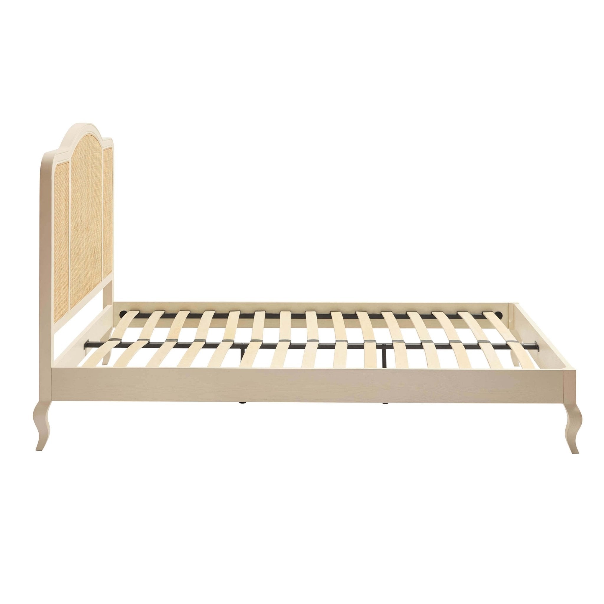 Cadre de lit Annecy en rotin - Crème