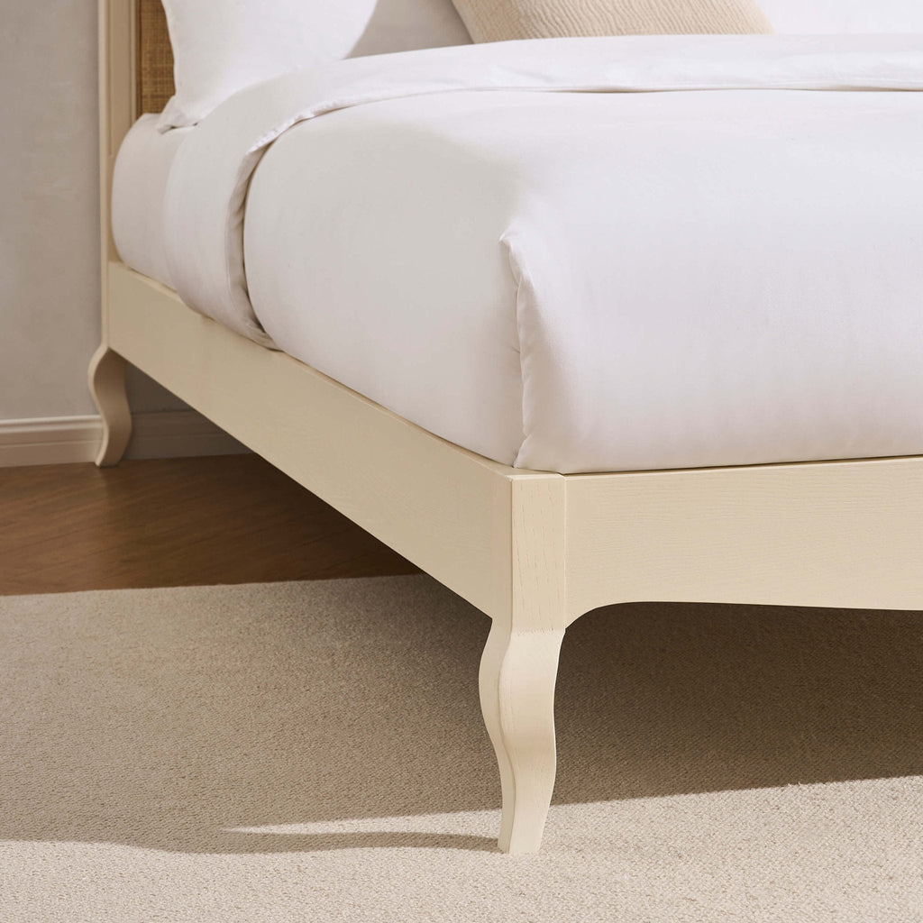 Cadre de lit Annecy en rotin - Crème