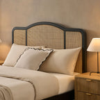 Cadre de lit Annecy en rotin - Noir