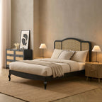 Cadre de lit Annecy en rotin - Noir