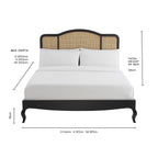 Cadre de lit Annecy en rotin naturel