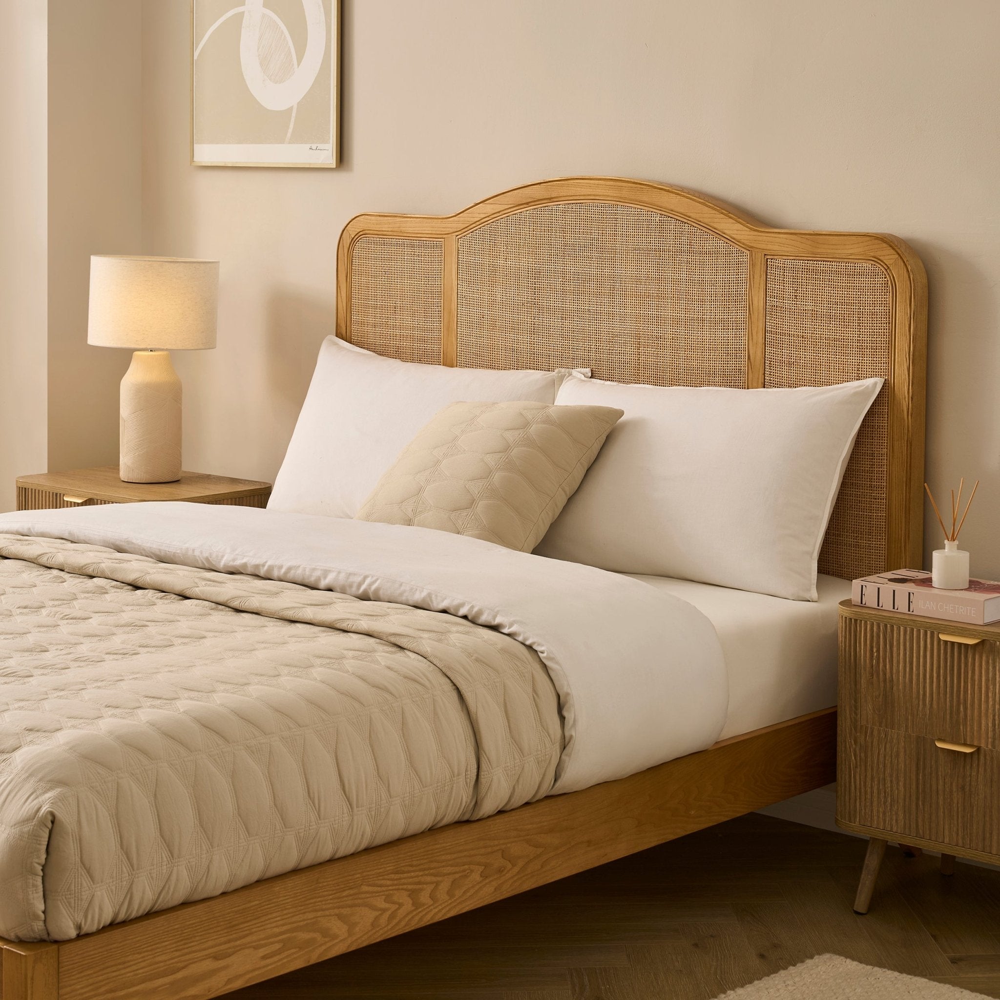 Cadre de lit Annecy en rotin naturel